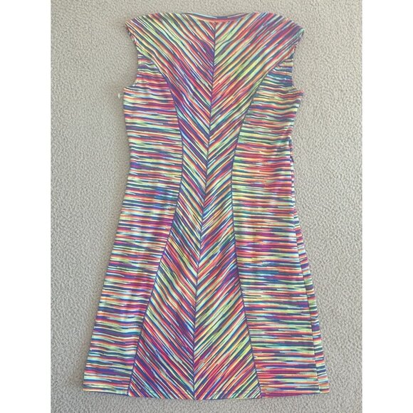 Title Nine Hillary Dress Multicolor Striped Geo Sleeveless - Picture 2 of 10